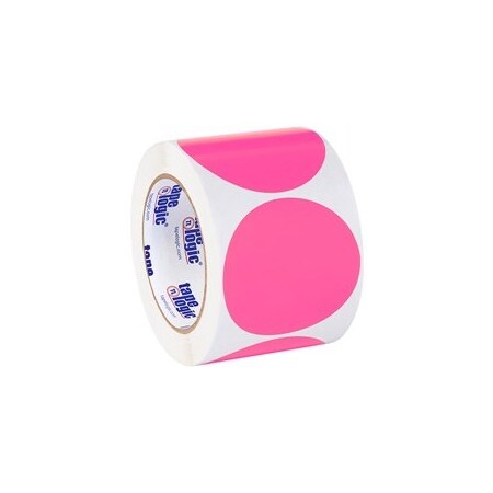 Bubblefast 3'' Fluorescent Pink Inventory Circle Labels BFDL614K