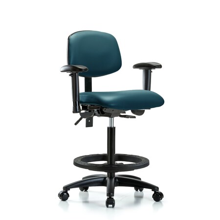 Blue Ridge Ergonomics Vinyl Chair, Vinyl, Adjustable Arms BR-VHBCH-RG-T0-A1-BF-RC-8801