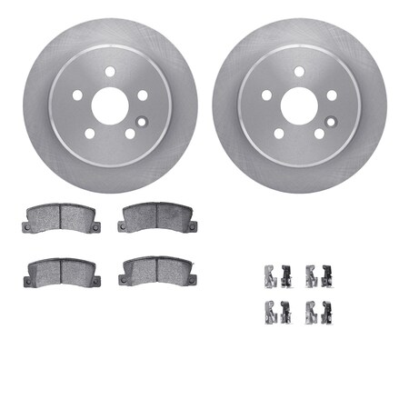 Dynamic Friction Co DFC Brake Rotor with 5000 Brake Pads and Hardware Kit 6512-76234