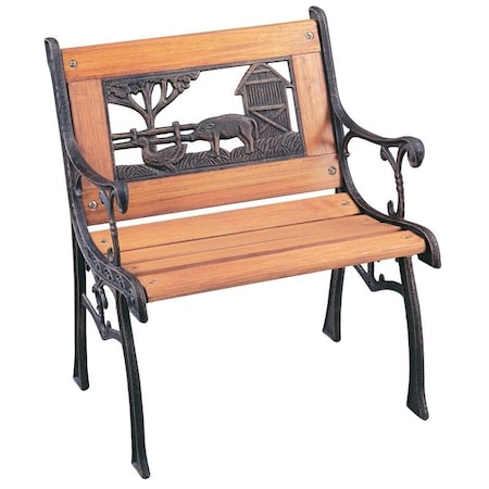 Seasonal Trends SXL-PB401BS-N Kids Chair, 150 lb Capacity, Wood Seat, Cast Steel Frame, Antique Bronze Frame SXL-PB401BS-N