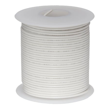 Remington Industries 20 AWG Stranded Hook Up Wire, White, 25 ft, 0.056" Diameter, 300V 20UL1061STRWHI25