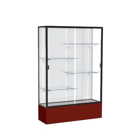Ghent Floor Display Case 72"H x 48"W x 16"D, Maroon 374WB-BZ-MN