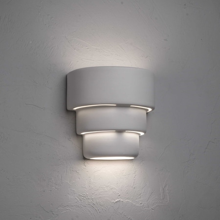 Luxury Lighting Fasciato 10 in Tall Ceramic Outdoor Wall Light, Paintable White Bisque, 2PK (2) 124-00-W-ud-7