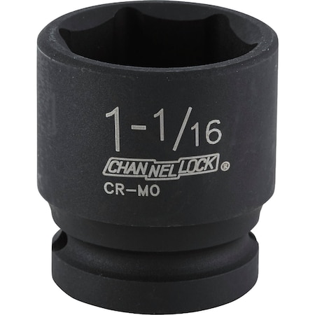 Channellock 1/2'' Drive 1-1/16'' 6-Point Shallow Standard Impact Socket 313556