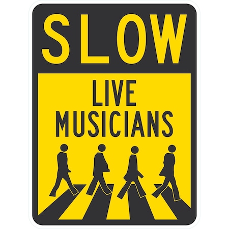 Lyle Slow, Live Musicians With Graphic, 18x24, Engineer Grade, Yellow G-10137-EG_18x24