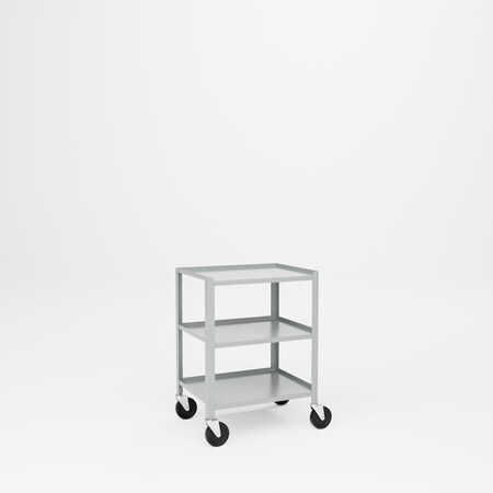 Pucel Three Shelf Utility Table, 5 in Casrters, 19 in W x 25 in D x 31 in H, Gray TU-1925-3-C5