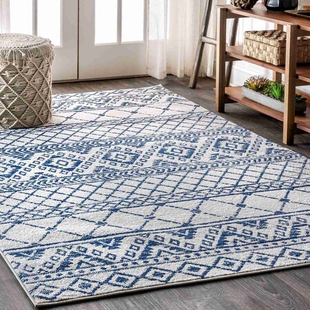 Jonathan Y Moroccan HYPE Boho Vintage Tribal Cream/Blue 3 ft. x 5 ft. Area Rug MOH103A-3