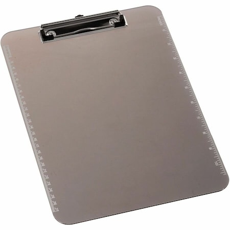 Business Source Flat Clip Plastic Clipboard, Smoke, 6PK BSN01870BD