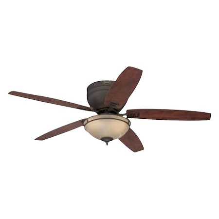 Westinghouse Carolina Series 72096 Ceiling Fan, 5-Blade, Applewood/Cherry Blade, 52 in Sweep, MDF Blade, 3-Speed 7209600