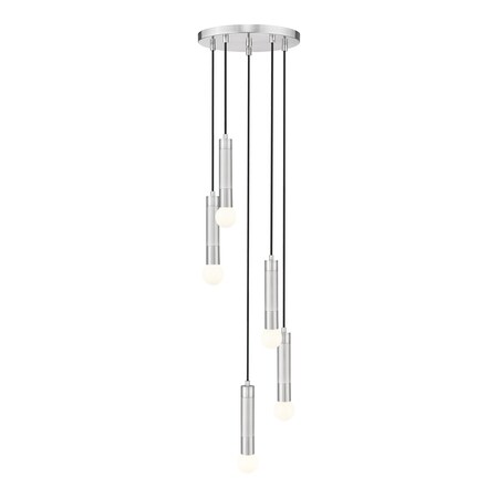 Z-Lite Stari 5-Light Chandelier, 12 in W, Brushed Nickel 1956P-5R-BN