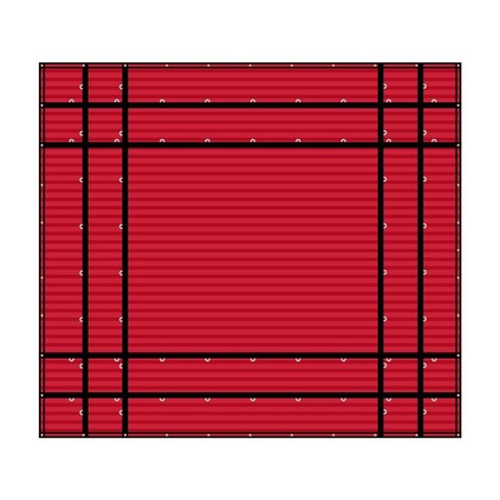 Mytee Products 16'x18ft SuperLight 15 oz Vinyl Steel Tarp w/4ft Drop - Middle Piece w/o Flap Red SLLT4FT3PCM-RED