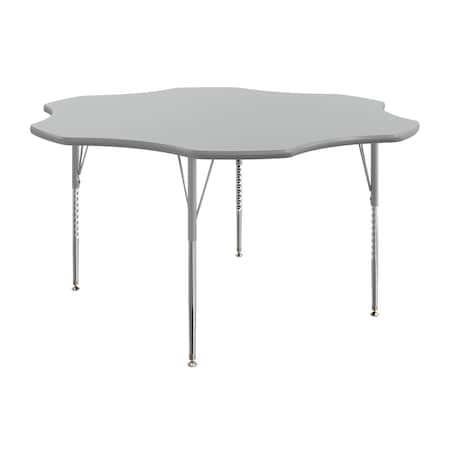 Flash Furniture Wren 60 in Flower Adjustable Height Activity Table, Thermal Laminate Top, Standard Legs, Gray XU-A60-FLR-GRY-T-A-GG