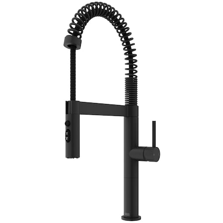 Vigo Edison Pro 20inH Single-Handle Pull-Down Sprayer Kitchen Faucet in Matte Black VG02052MB