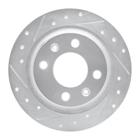 Dynamic Friction Co DFC Brake Rotor - Drilled and Slotted - Silver 631-65006L