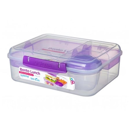 Sistema 7.28 x 8.58 x 3.03 in. Square Bento Lunch to Go - Assorted Color 21690