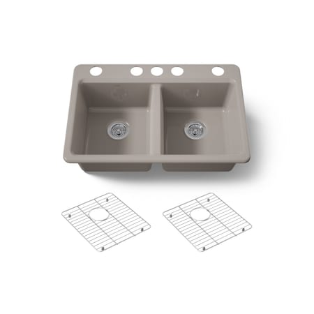 Kohler Riverby 33" undermount double-bowl kitchen sink 8679-5UA1-TRF