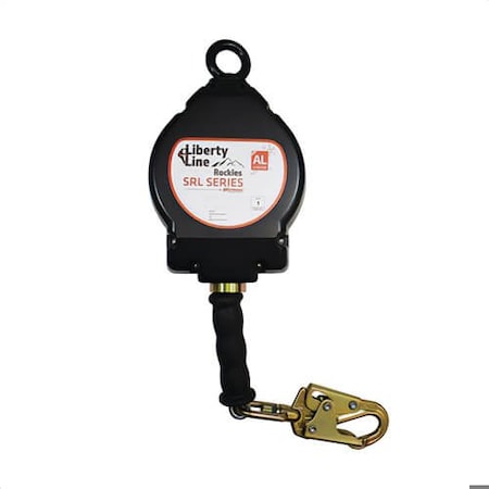 Liberty Line 30 ft Cable Self Retracting Lifeline for Fall Protection, Aluminum Housing, Snap Hook FAL28023