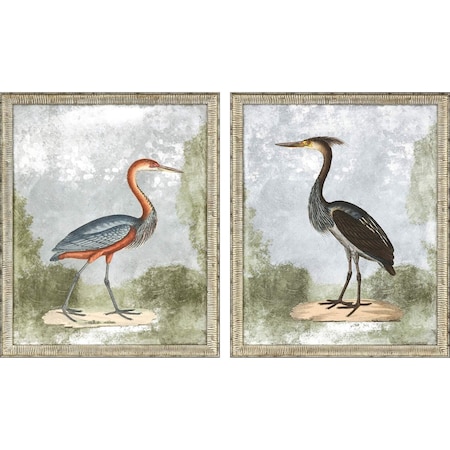 Homeroots Set Of Two Cranes II Silver Framed Print Wall Art, 2PK 416440
