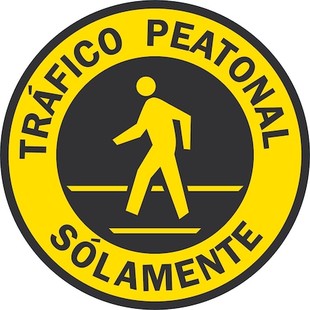Lyle Trafico Peatonal Solamente, 9x9, Non-Reflective, Yellow G-17572-FRD_9x9