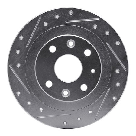 Dynamic Friction Co DFC Brake Rotor - Drilled and Slotted - Silver 631-54003L