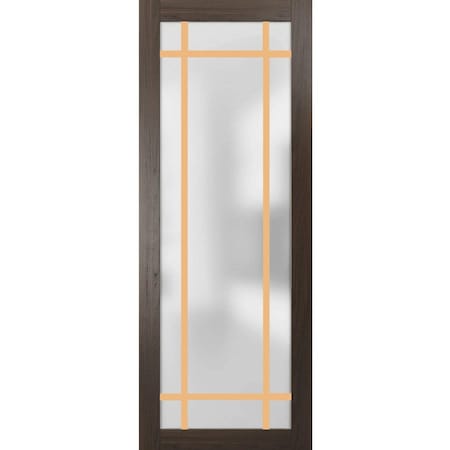 Sartodoors Slab Barn Door Panel Frosted Glass Planum 2113 32x96 Solid Core Modern Interior PLANUM2113S-CA-32 x 96