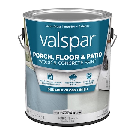 Valspar Porch Floor & Patio Gloss Base 4 Floor Paint 1 gal 009.0010851.007