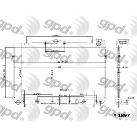 Global Parts Distributors Radiator 1897C