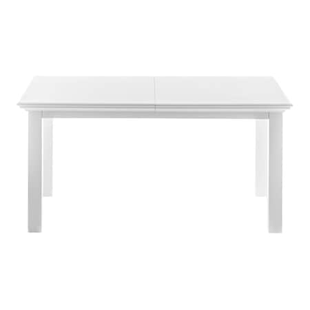 Homeroots 79" White Solid Wood Butterfly Leaf Extending Dining Table 518763
