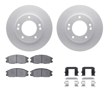 Dynamic Friction Co DFC GEOSPEC Coated Rotors with 5000 Brake Pads - Ceramic and Hardware 4512-21066