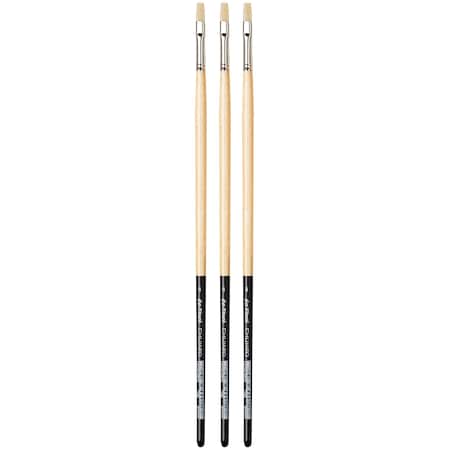 Da Vinci CHUNEO Synthetic Hog Bristle, Oil, Flat, Series 7129, Size 4, 3PK VA-7129_4