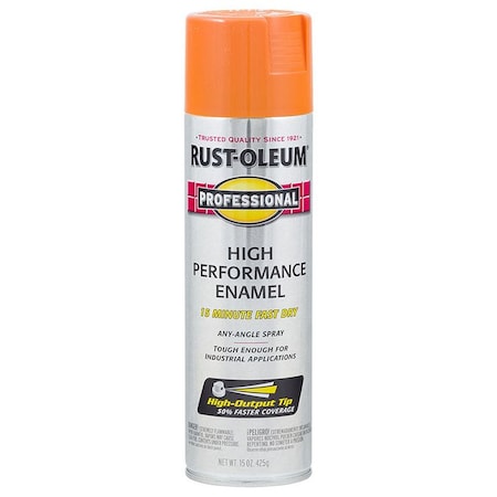 Professional 15 Oz Rust-Oleum Brands Safety Orange High Performance Enamel Spray Paint 7555838