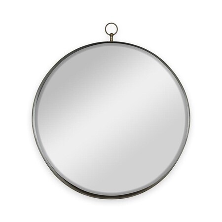 Homeroots 28" Gold Round Iron Framed Accent Mirror 485065