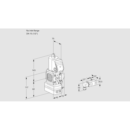 Honeywell Kromschroder Gas Pressure Regulator with Solenoid Valve, 500 mbar, DN15, IP65 KS88032227