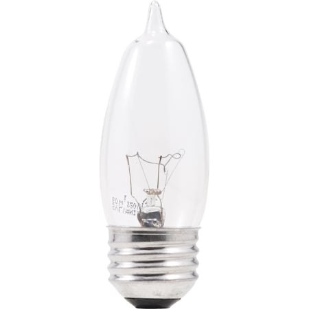 Ledvance/ Sylvania Incandescent Clear B10 25 Watt 120 Volt Candelabra Base 25B10C/BL/4PK-120V/13647