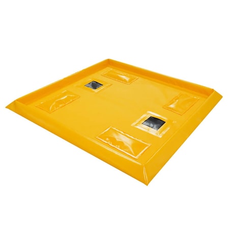 Enpac 4'x4'x3 Railcar Pellet Pal Berm with Resin Filter and Weight, Yellow 5760-YE-RRPW