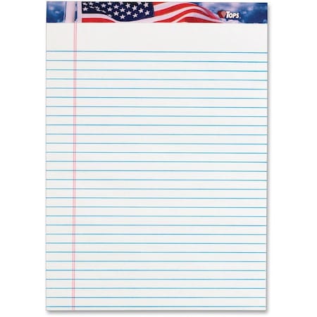 Tops 75140 American Pride Writing Pad Lgl Rule 8-1/2 x 11-3/4 White 50-Sheet 12/pk 75140