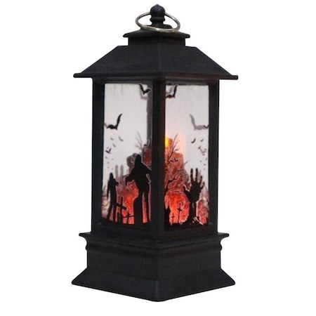 Santas Forest Halloween Skeleton Hand Lantern, 5 in H, Plastic, Black, Internal Light, Indoor, Outdoor 99935
