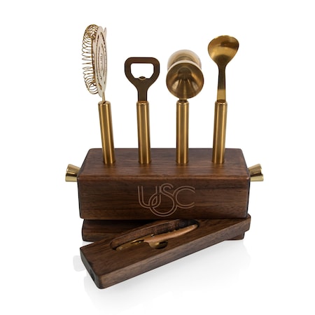 Picnic Time Family Of Brands NCAA USC Trojans Sidecar 5-Piece Bar Tool Set 672-05-508-093-0