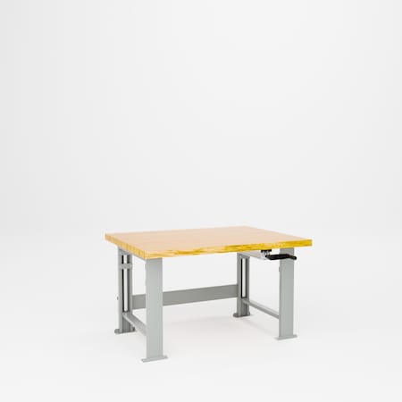 Pucel Hardwood Top Hydraulic Bench, 36 in W x 48 in D x 29 in-41 in H, Gray HBW-3648-M12