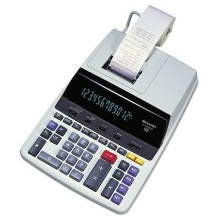 Sharp 12-Digit Calculator, EL2630PIII, 2 Color Printing, 8-1/4" X 11-1/3" X 2-1/5", White EL2630PIII
