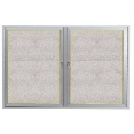 Aarco Outdoor Illuminated Enclosed Bulletin Board w/ Al Frame, Clear Satin Anodized Al, 48''Hx72''W ODCC4872RI