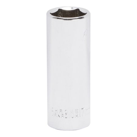 Vulcan Drive Socket, 17 mm Socket, 3/8 in Drive, 6-Point, Chrome Vanadium Steel, Chrome, MT6507164 MT6507164