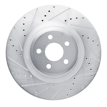 Dynamic Friction Co DFC Brake Rotor - Drilled and Slotted - Silver 631-54274L