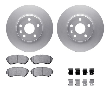 Dynamic Friction Co DFC GEOSPEC Coated Rotors with 5000 Brake Pads - Ceramic and Hardware 4512-46095