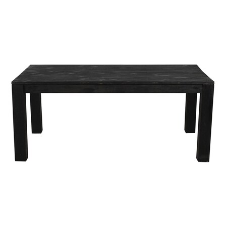 Homeroots 72" Dark Gray Solid Wood Dining Table 488705
