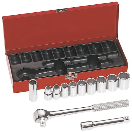 Klein Tools 1/2-Inch Drive Socket Wrench Set, 12-Piece 65510