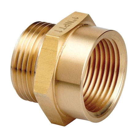 Underhill Brass Reducing Nipple, 1''MNPTx3/4''MHT A-BN107MM