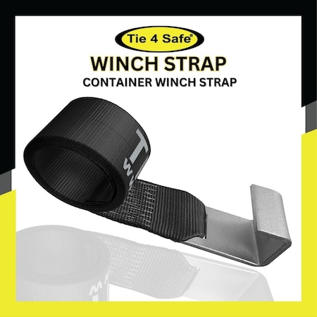 Tie 4 Safe 4'' x 5' Roll Off Truck Container Strap WLL: 5,400 lbs. Black, 10PK TWS41-5M13-BLK-C-10
