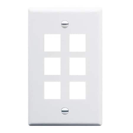 Abacus Faceplate - Oversized, 6-Port - White AB696286