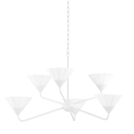 Mitzi Home Ec. X Kelsey 6 Light Chandelier 12 In. Textured White H817806-TWH